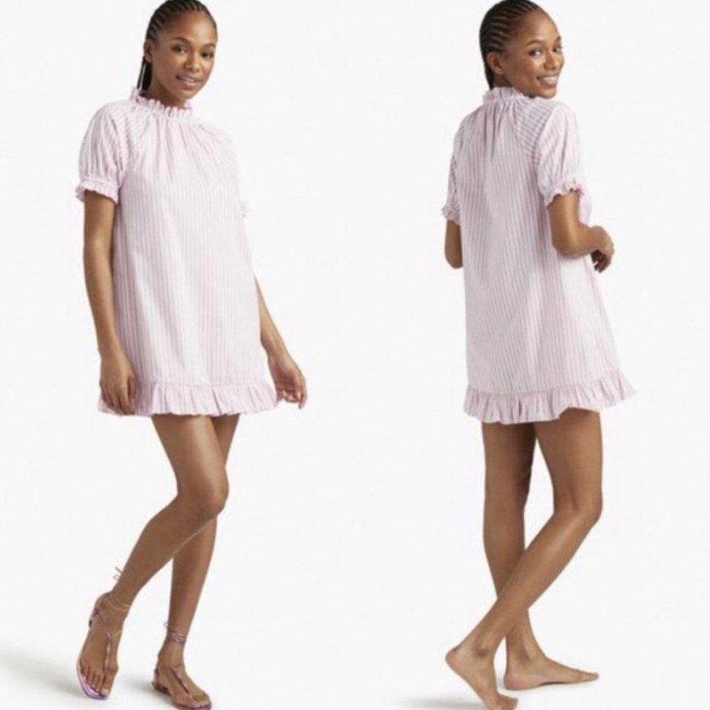 Hill House Home Katherine Nap Dress Pink Stripe L